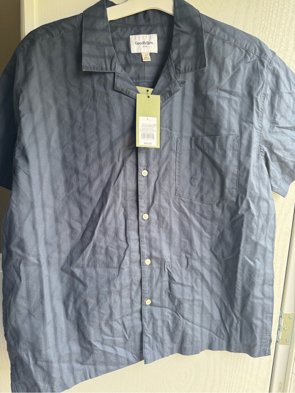 Goodfellow & Co Slate Blue Short-Sleeve Button-Down Shirt
